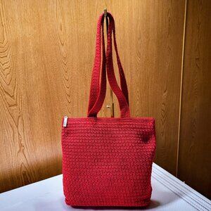 The SAK Red Crochet Double Strap Shoulder Bag Boho